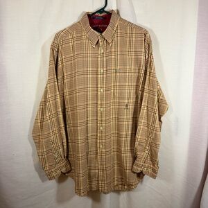 Tommy Hilfiger Men’s Long Sleeved Shirt Heavy Cotton Button Down Sz Lg EUC